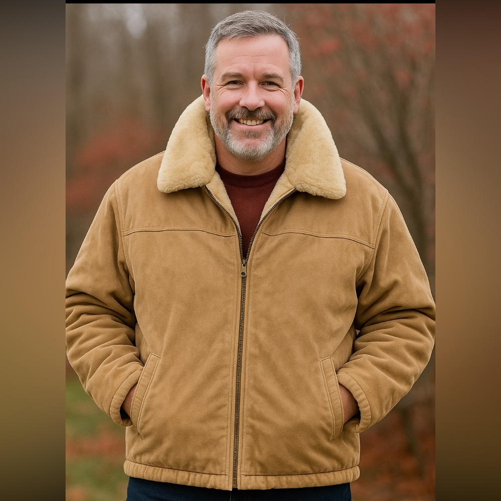 R.C. Expedition mens suede leather jacket.